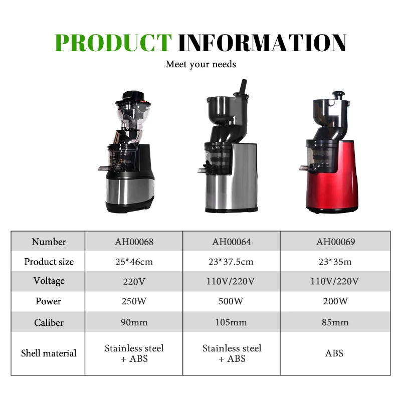 Electric Slow Juicer Cold Press - Automatic Juicer Extractor Machine Orange Juicer