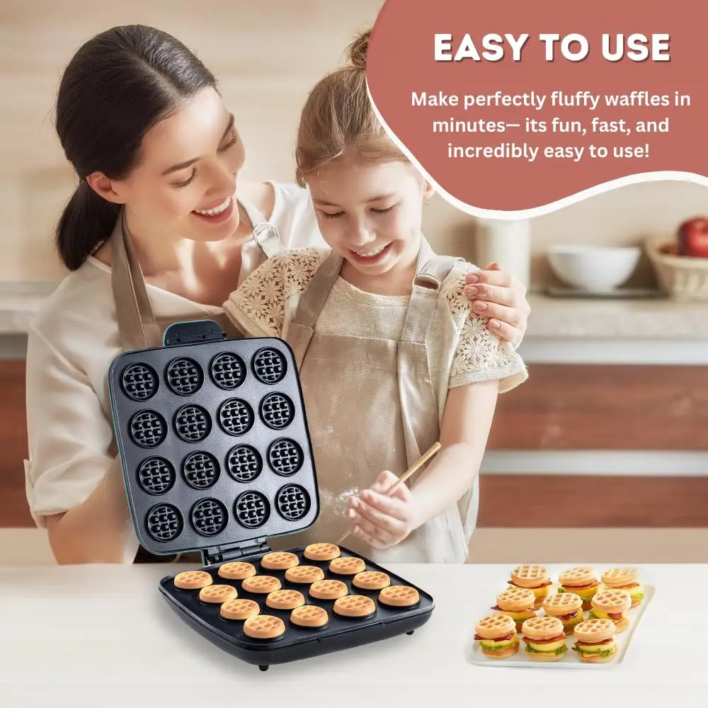 16-Hole Waffle Maker, Quick He - Mini Waffle Maker Machine review and price