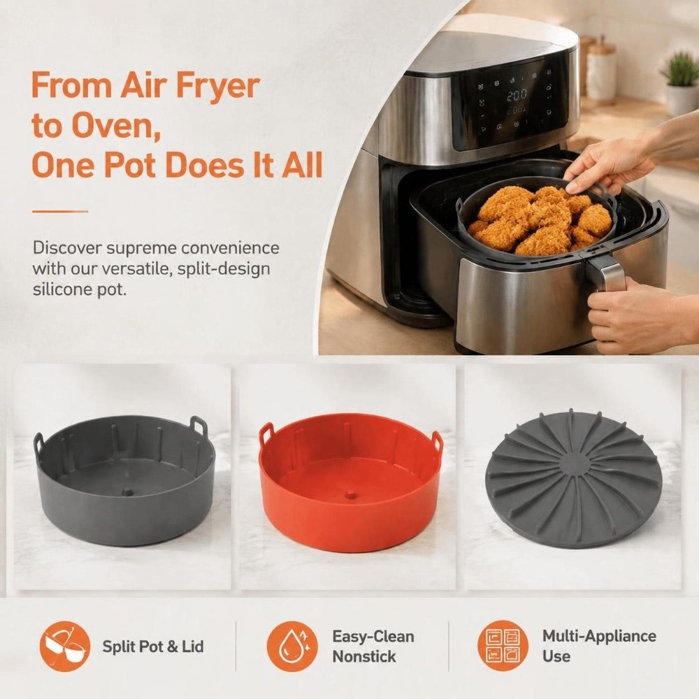 Food Grade Silicone Air Fryer  - Air Fryer Silicone Pot Liner review and price