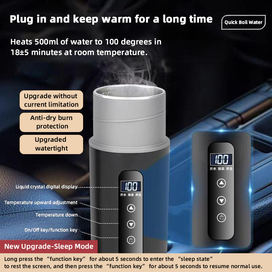 12V 24V Car Heating Cup 500ml  - Electric Kettle Temperature Control review and price