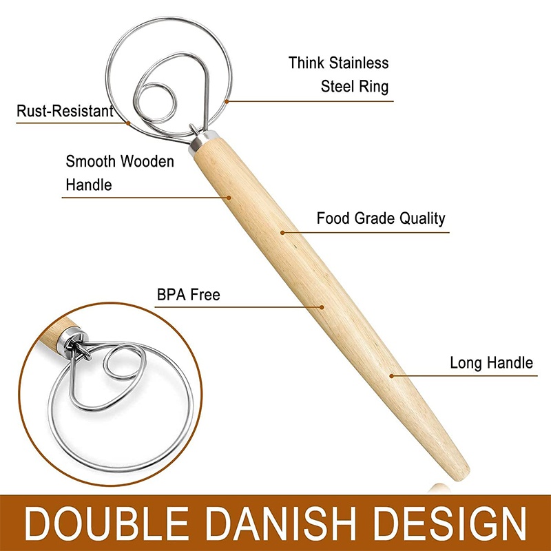 Large Hand Danish Dough Whisk  - Immersion Hand Blender Set review and price