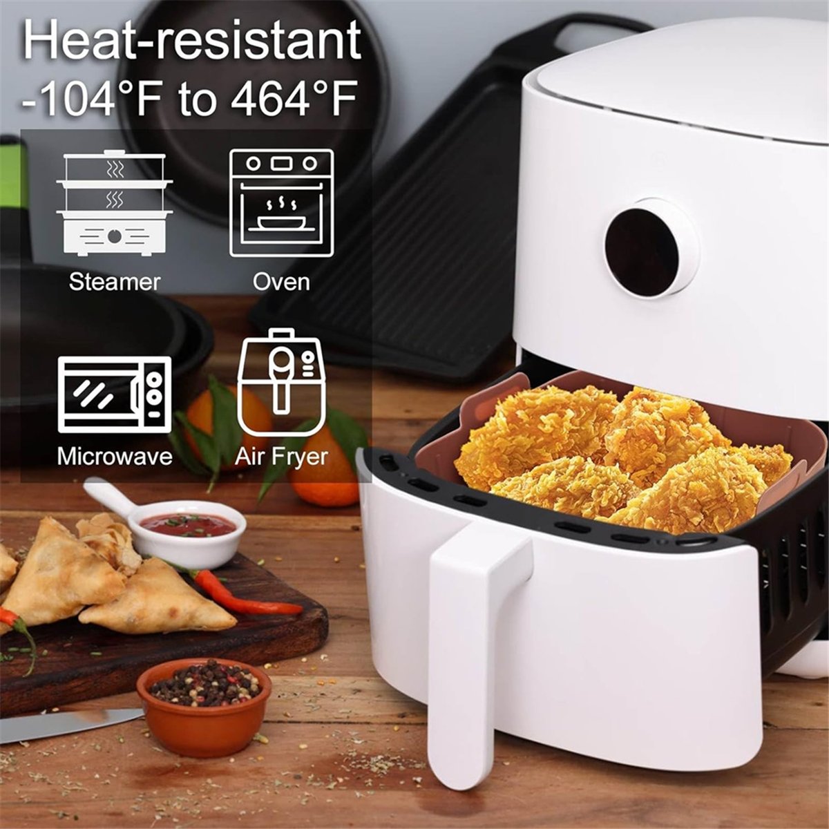 M10K 3Pcs Air Fryer Silicone L - Air Fryer Silicone Pot Liner review and price