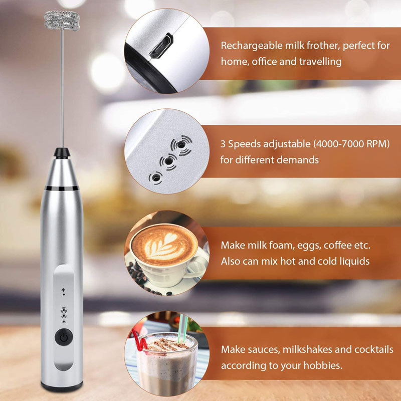 Mini Electric Handheld Milk Fr - Portable Blender Usb Rechargeable review and price
