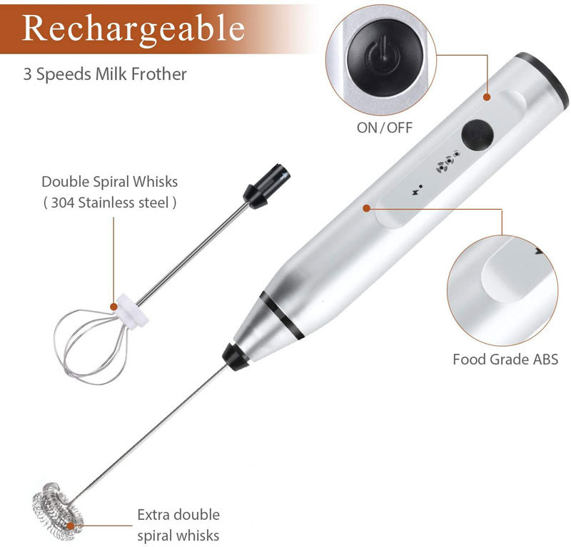 Mini Electric Handheld Milk Fr - Portable Blender Usb Rechargeable review and price