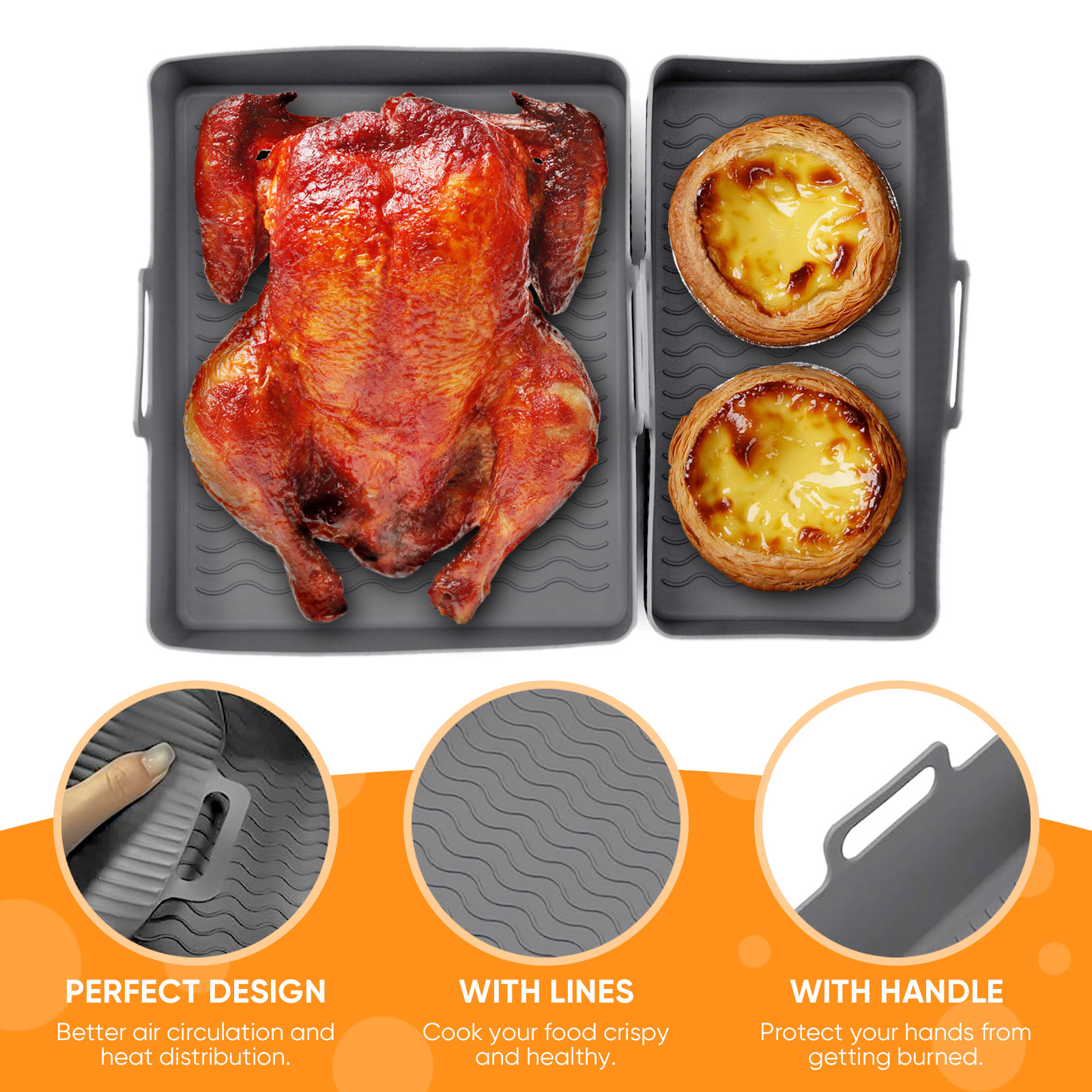 2pcs Set Silicone Air Fryer Ma - Air Fryer Silicone Pot Liner review and price